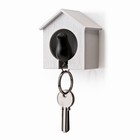 N�gleholder fuglehus - sort/hvid