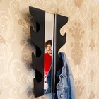 Wave coatrack med spejl - sort knager�kke