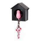 N�gleholder fuglehus - pink/sort