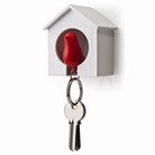 N�gleholder fuglehus - r�d/hvid
