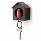 N�gleholder fuglehus - pink/brun