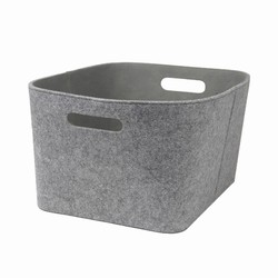 Kurv i gr� filt - large