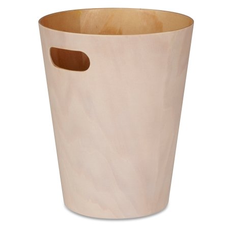 Woodrow papirkurv fra umbra i træ hvid designer papirkurv Sjov papirkurv