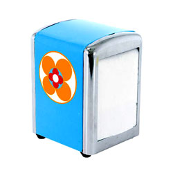 Servietdispenser med s�d lille blomst i moderne retro design. God lille gaveid� til k�kkenet.