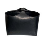 Stor l�der br�ndekurv brun eller sort - large