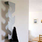 Wave coatrack - s�lvfarvet / gr� knager�kke