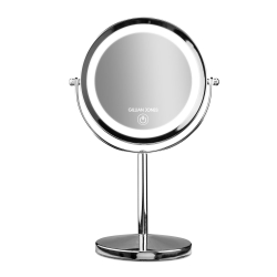 Makeup spejl til bord touch lys - sølv