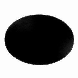 Dækkeserviet oval i læder sort - 4 stk 