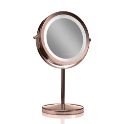 Makeup spejl på fod rosaguld - forstørrelse x 10