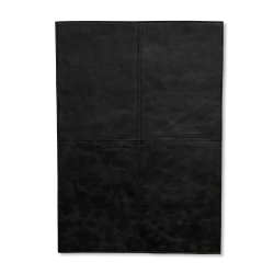 Dækkeservietter firkantet læder sort - 4 stk
