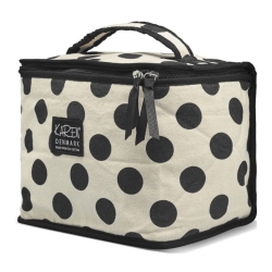 Billede af Dame toilettaske Karen - beige sorte dots