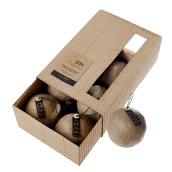 OOhh julekugler pulp 6 stk. - natur