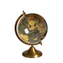 Vintage globus på rund gylden fod