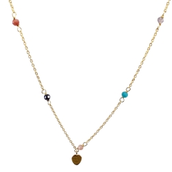 Lang forgyldt halsk�de Patti - Aqua Dulce