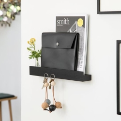 EKTA Living Hylde med magneter i sort egetr - 40 cm
