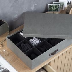 Bigso Box Opbevarings kasse Jakob 12 rum - grå