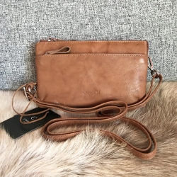 Læder taske pung - brun
