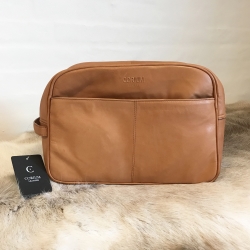 Billede af Toilettaske i cognac læder - large