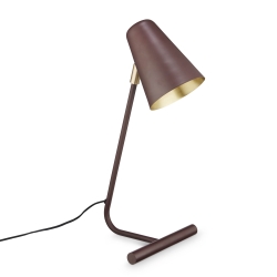 Lampe i bordeaux og messing