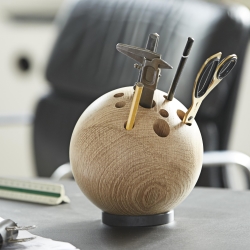 Billede af Lebowski vase / deskorganizer - egetræ