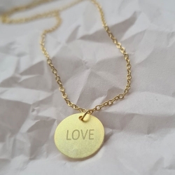 Aqua Dulce halsk�de LOVE - forgyldt