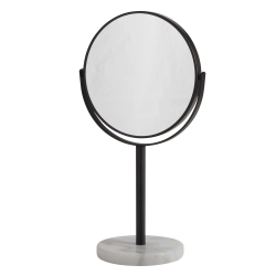 Makeup spejl på fod sort - hvid marmor