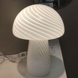 Mushroom lampe Bahne - hvid glas