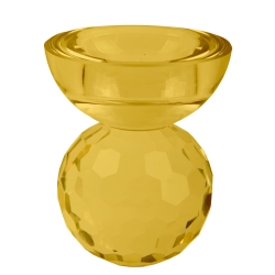 Lysestage gul Crystal Art - small
