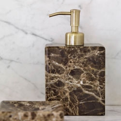 Sbedispenser i brun marmor - AQUANOVA