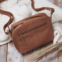 Billede af Cognac brun læder taske - Corium