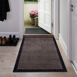 Tica drmtte Dot sort og brun - 90x130 cm