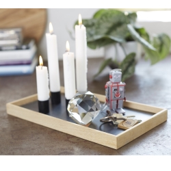 Billede af Candle Tray - lyst træ med lysestager