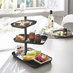 YAMAZAKI Serving stand Tower 3 bakker - sort