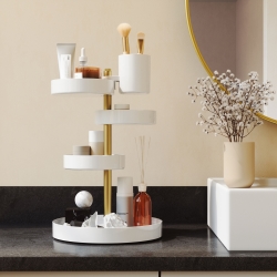 Makeup holder Pirouette - hvid og messing