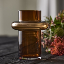 Tube vase Lyngby Glas - amber