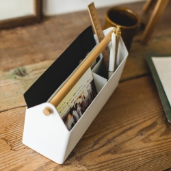 Billede af YAMAZAKI Tosca desk organizer - hvid og træ