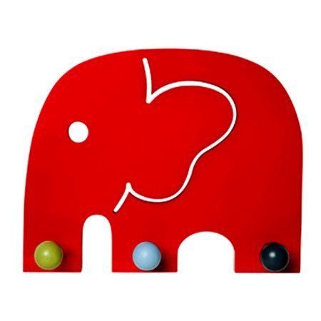 Oscar - rød elefant knagerække
