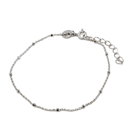 Slv armbnd med sm kugler - Aqua Dulce