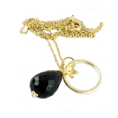 Aqua Dulce - Halsk�de med onyx og blomst