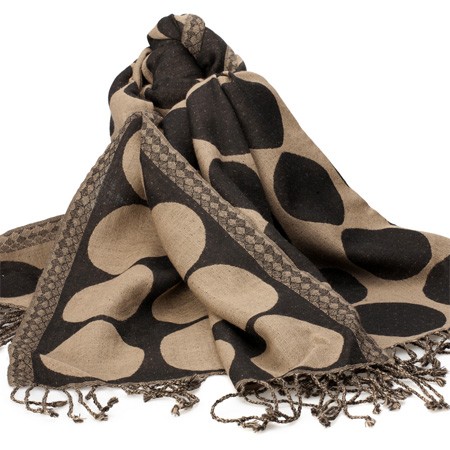 Luksus trklde i sort/camel - lambs wool