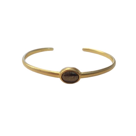 Fast armbnd forgyldt med pyrite - Aqua Dulce