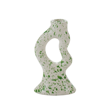 Speckle lysestage - hvid / grn