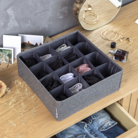 Bigso Box drawer organizer 16 rum - grå