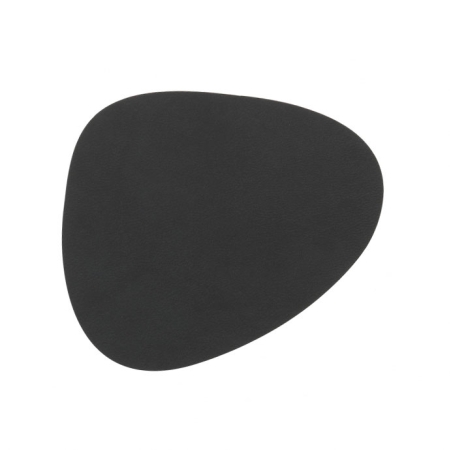 Glass mat curve - sort nupo læder - 4 stk.
