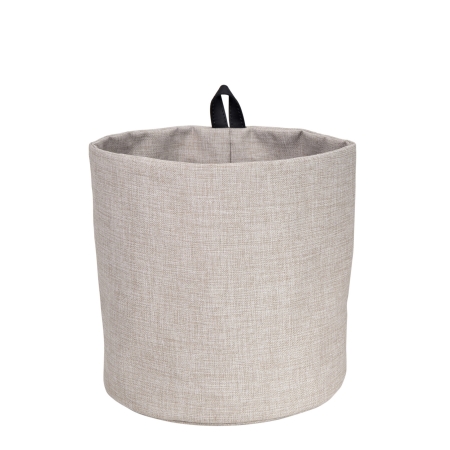 Rund opbevarings pose beige stof - large