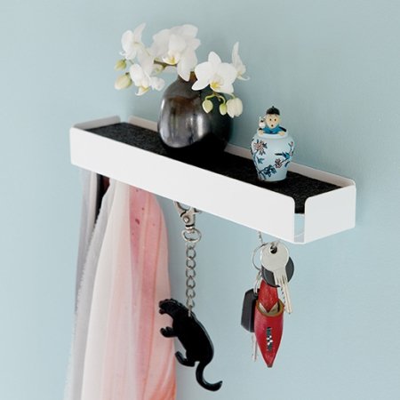 Key Box nglerholder - hvid og sort filt