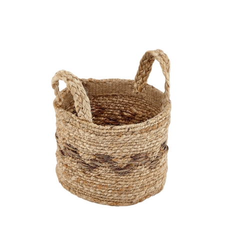 Opbevarings kurv jute og gold - small