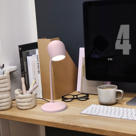 Kreafunk Ellie bordlampe med oplader - rosa