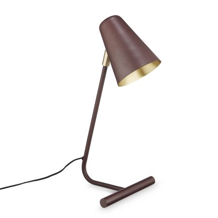 Lampe i bordeaux og messing