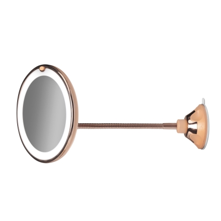 Makeup spejl med sugekop x 10 - rosa gold